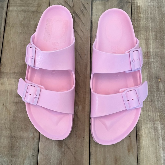 Birkenstock Shoes - Woman’s Birkenstock Arizona EVA Slide Sandal- Fondant Pink